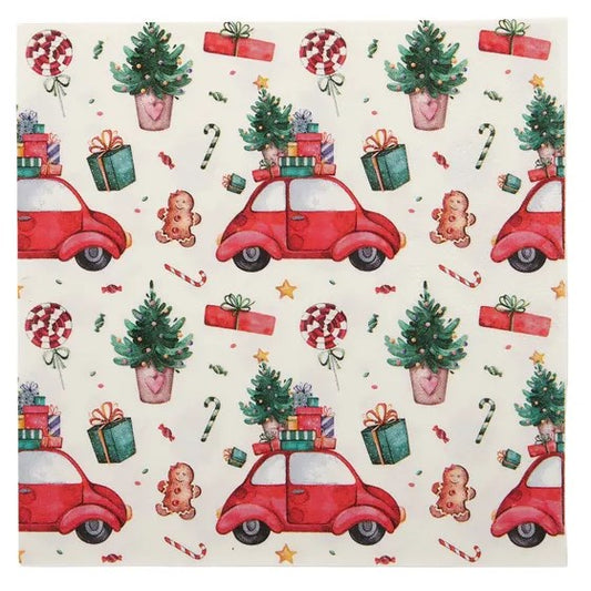 Gala 20PK 3ply Lunch Napkin - Car Multi