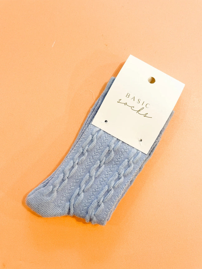 Angels Whisper Winter Cable Woolen Crew Socks (3 col)