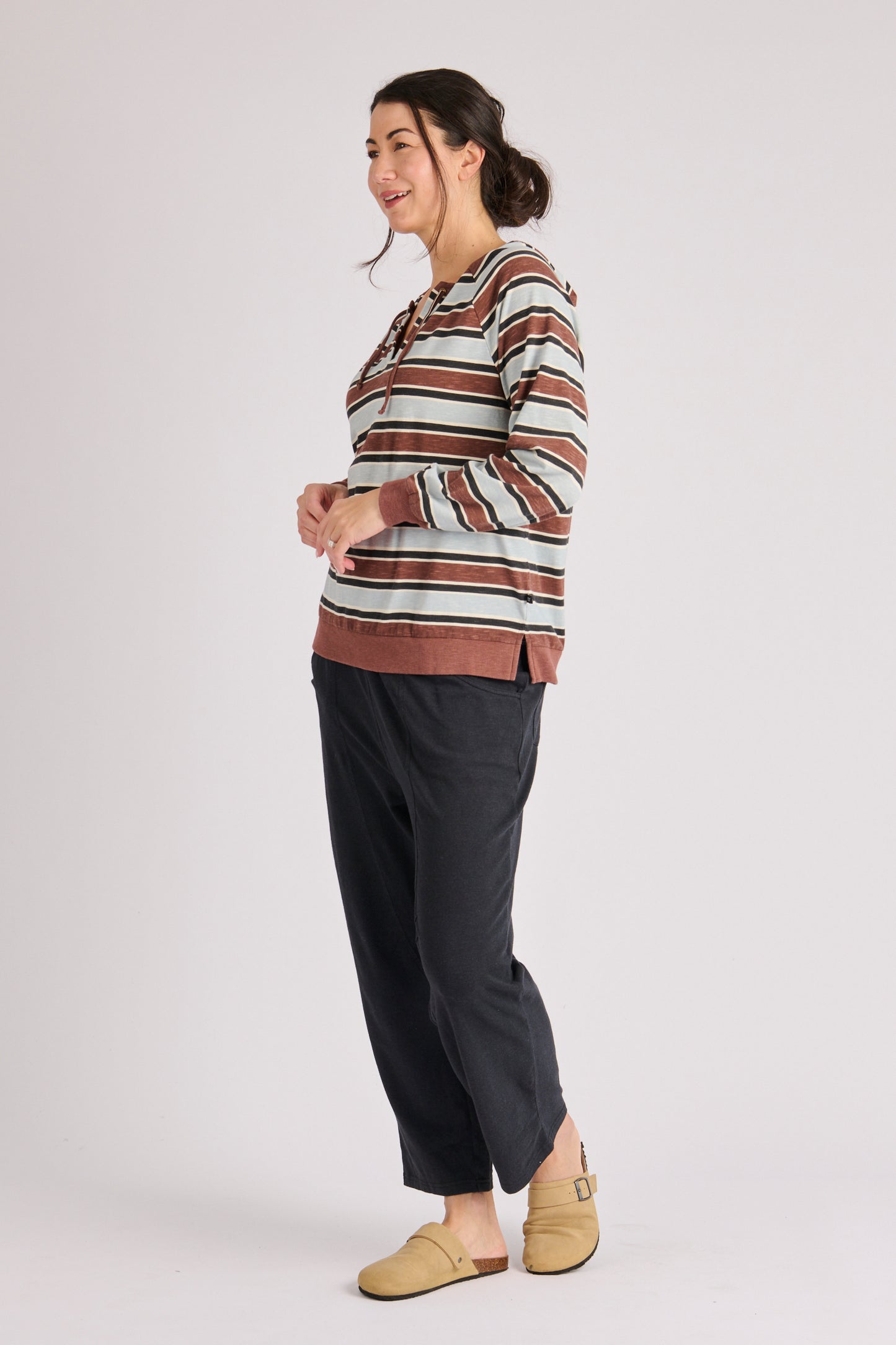 onetenwillow Hooded Top - Chocolate Stripe