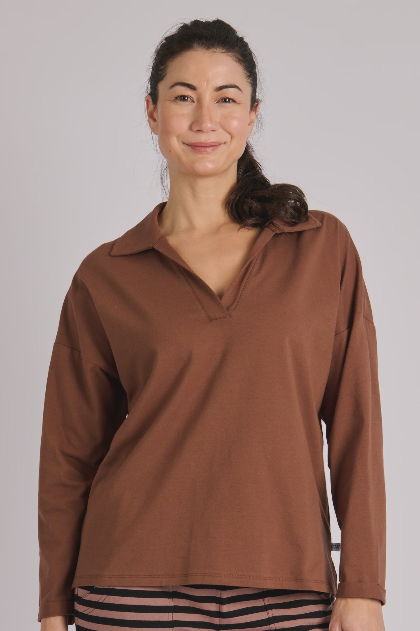 One Ten Willow Collared Pop Over Top