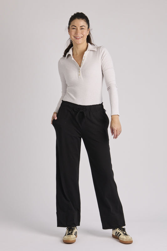 onetenwillow Cuff Detail Pant - Black