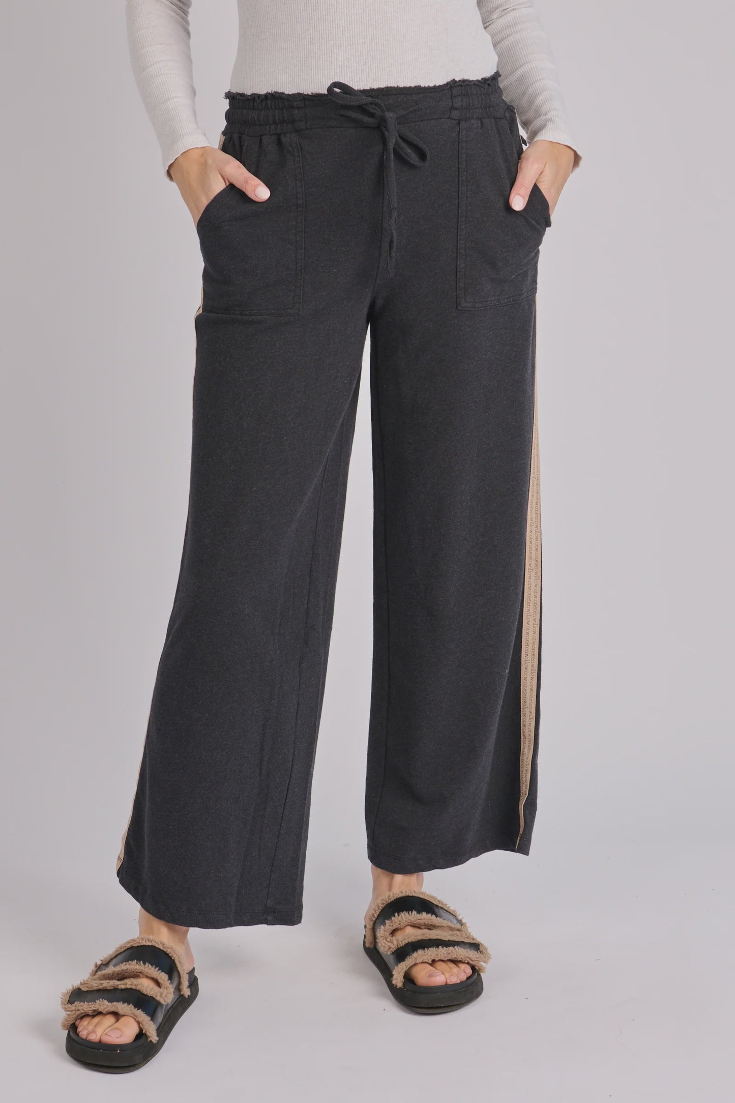 One Ten Willow Tape Detail Wide Leg Pant