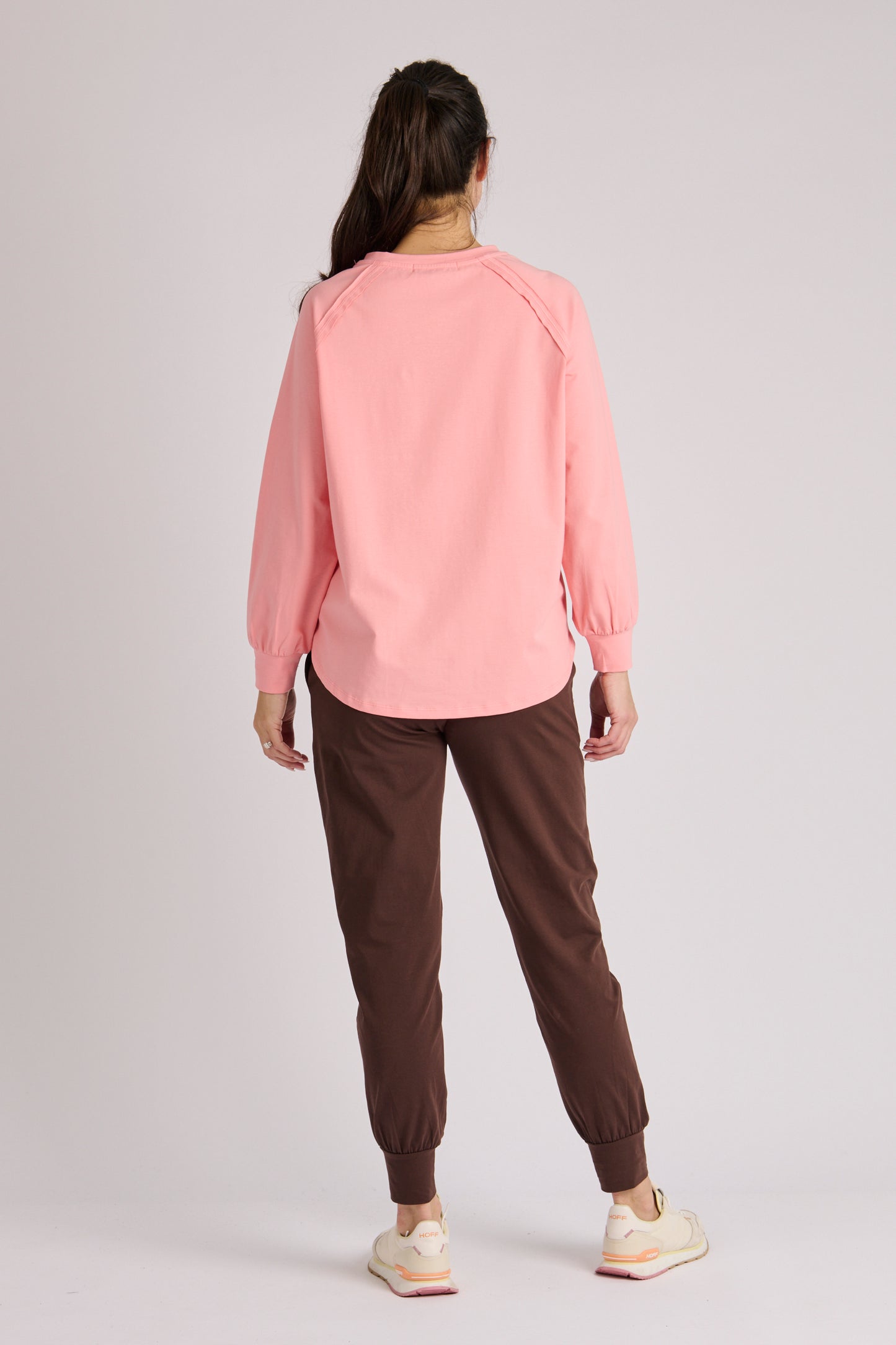 onetenwillow Collar Detail Long Sleeve Tee - Pink Crush