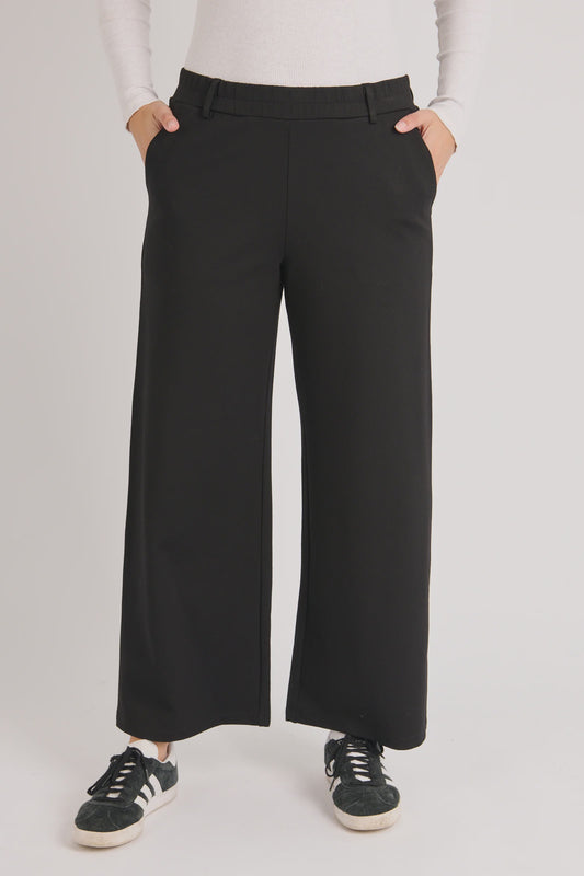 OneTen Willow Wide Leg Ponte Pant Black