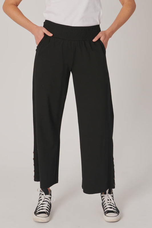 One Ten Willow Shirred Waistband Pant Black