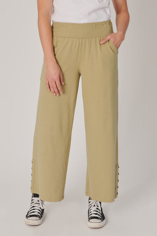 One Ten Willow Shirred Waistband Pant Khaki