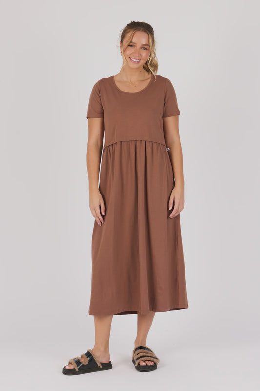 One Ten Willow Drop Waist Dress Acorn
