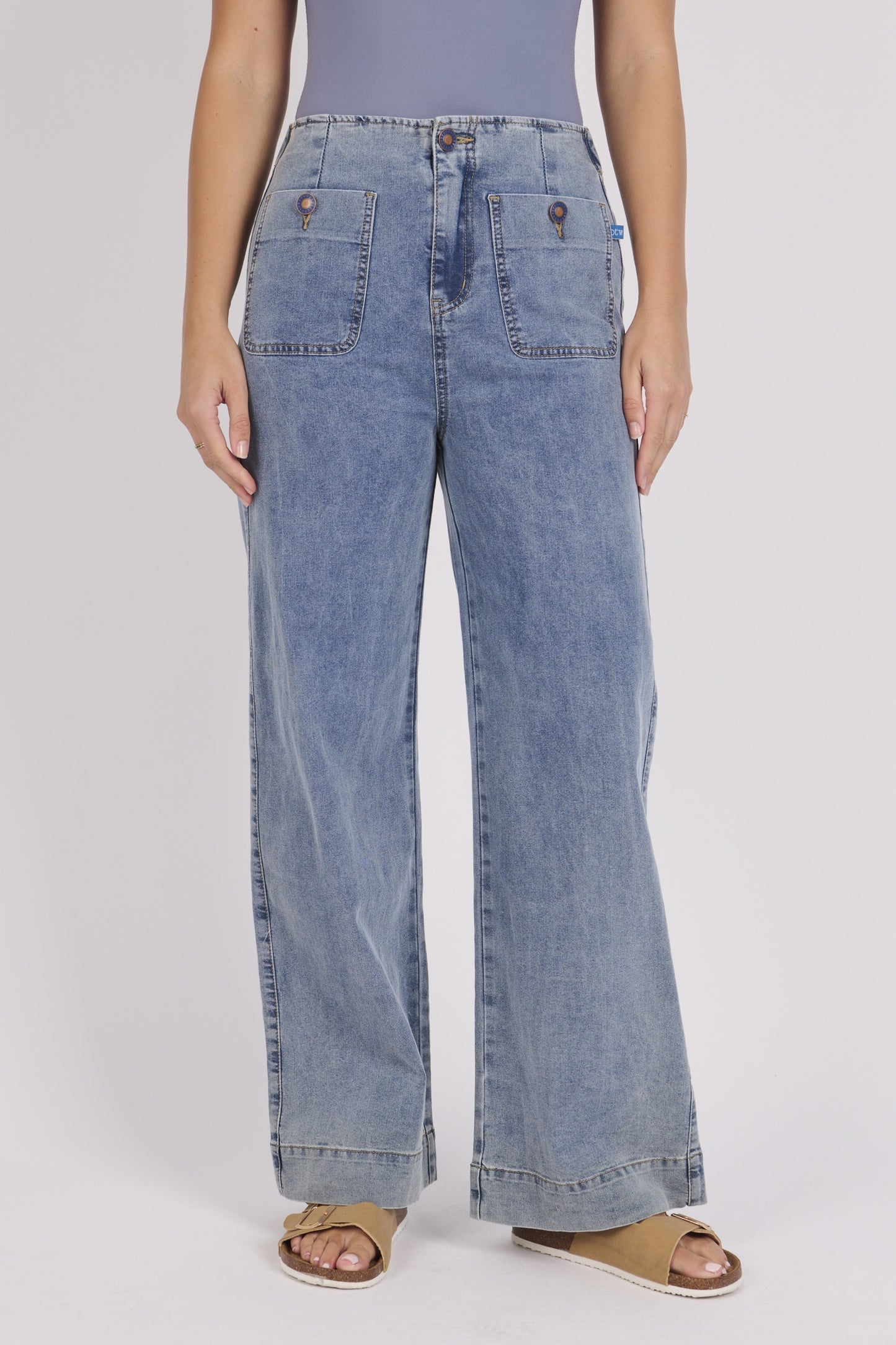 onetenwillow Pocket Detail Jeans - Mid Blue