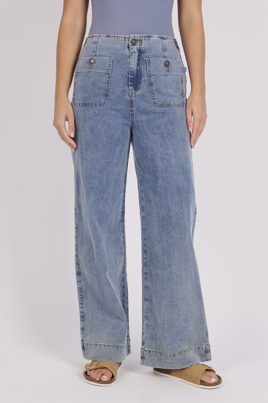 onetenwillow Pocket Detail Jeans - Mid Blue