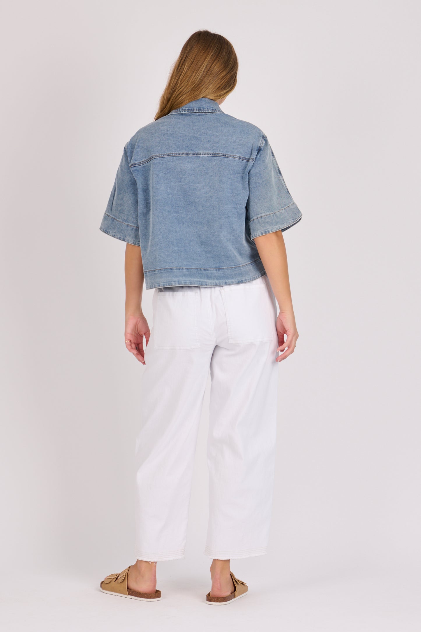onetenwillow Short Sleeve Jacket - Mid Blue