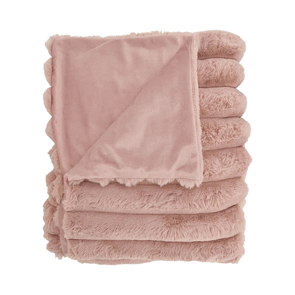 Annabel Trends ribbed faux fur throw