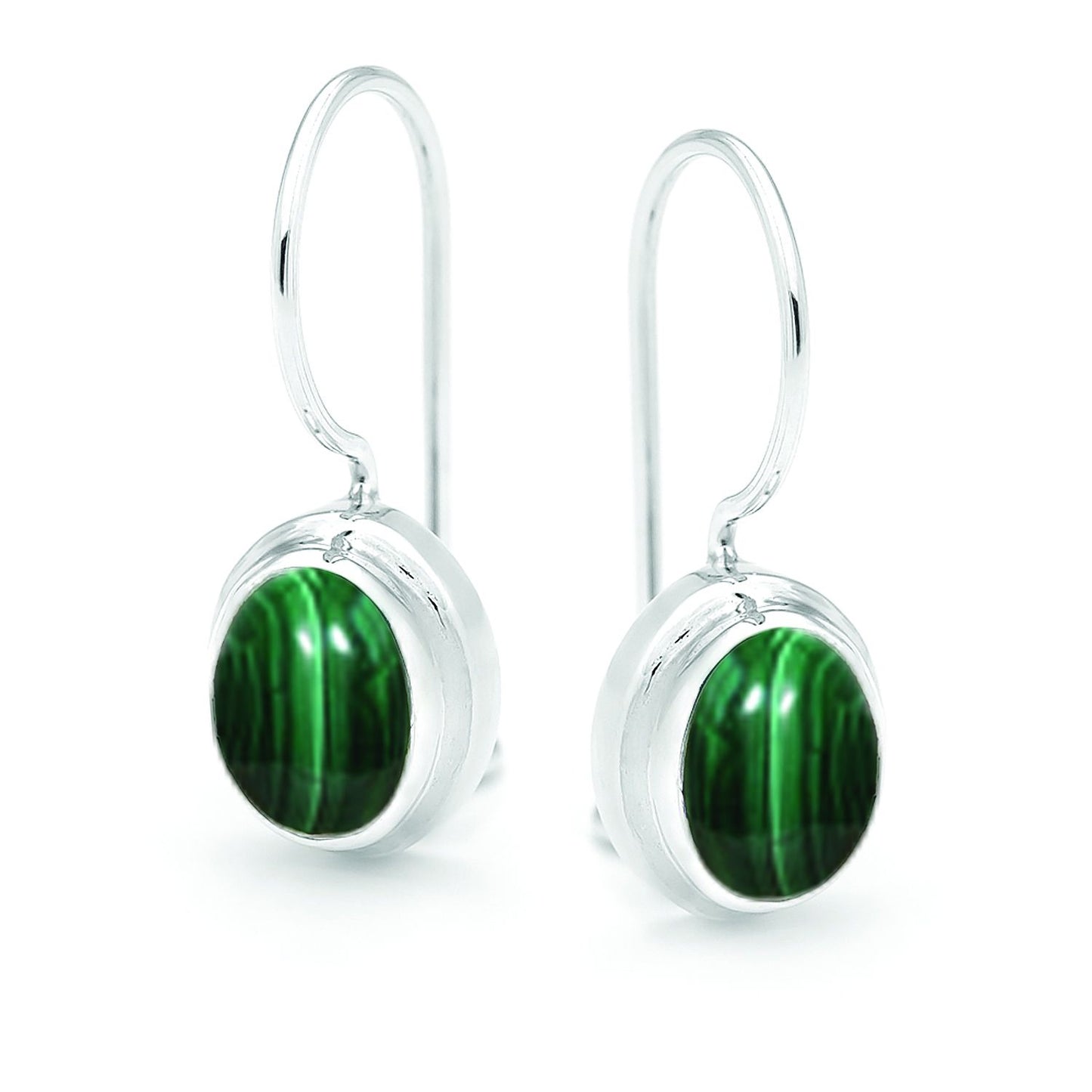 BD Sterling Silver & Malachite Earrings on French Hook