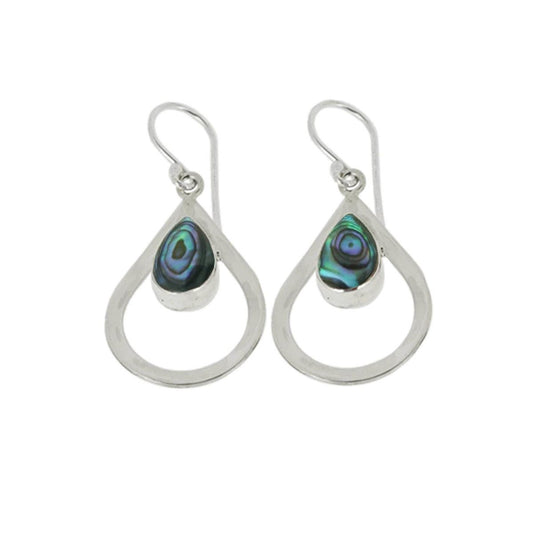 BD Sterling Silver & Double Drop Paua Shell Earrings