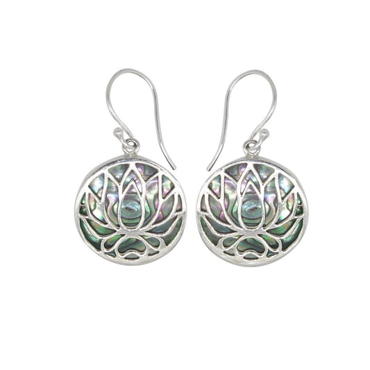 BD Silver & Paua Lotus Earrings