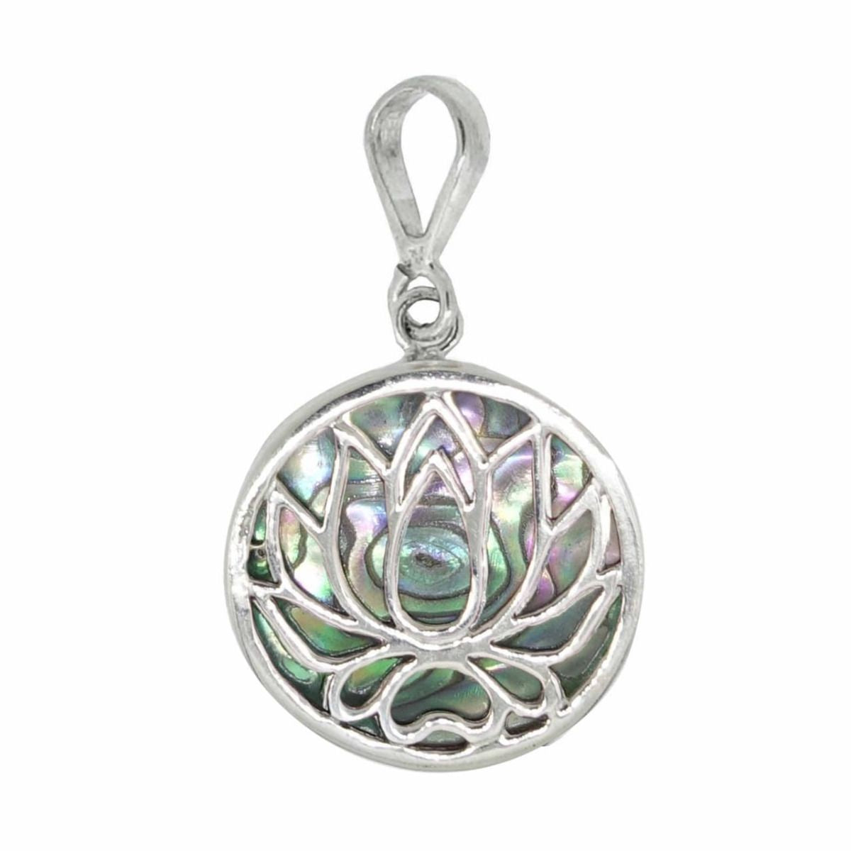 BD Sterling Silver Paua Lotus Pendant