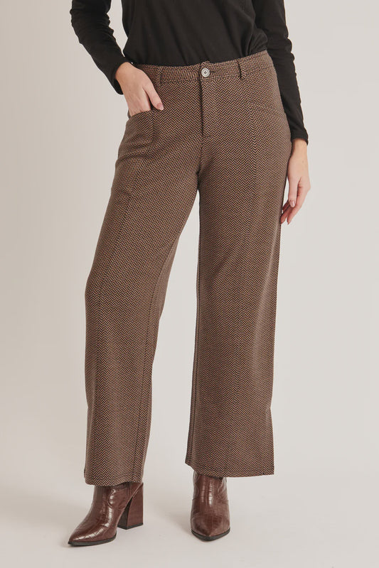 Ellis & Dewey Side Split Pant Textured Charcoal