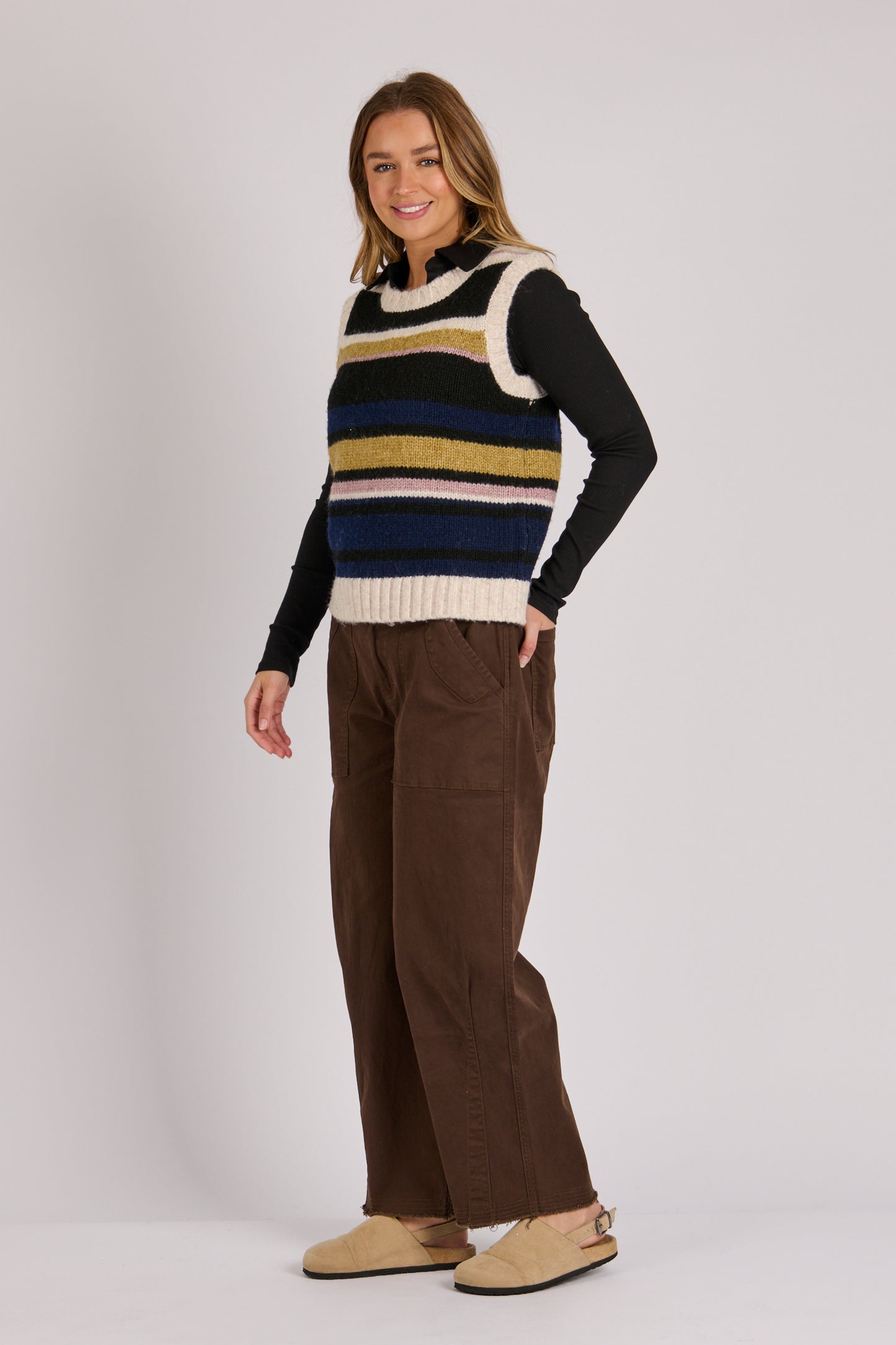 Ellis & Dewey Relaxed Vest - Multi Stripe