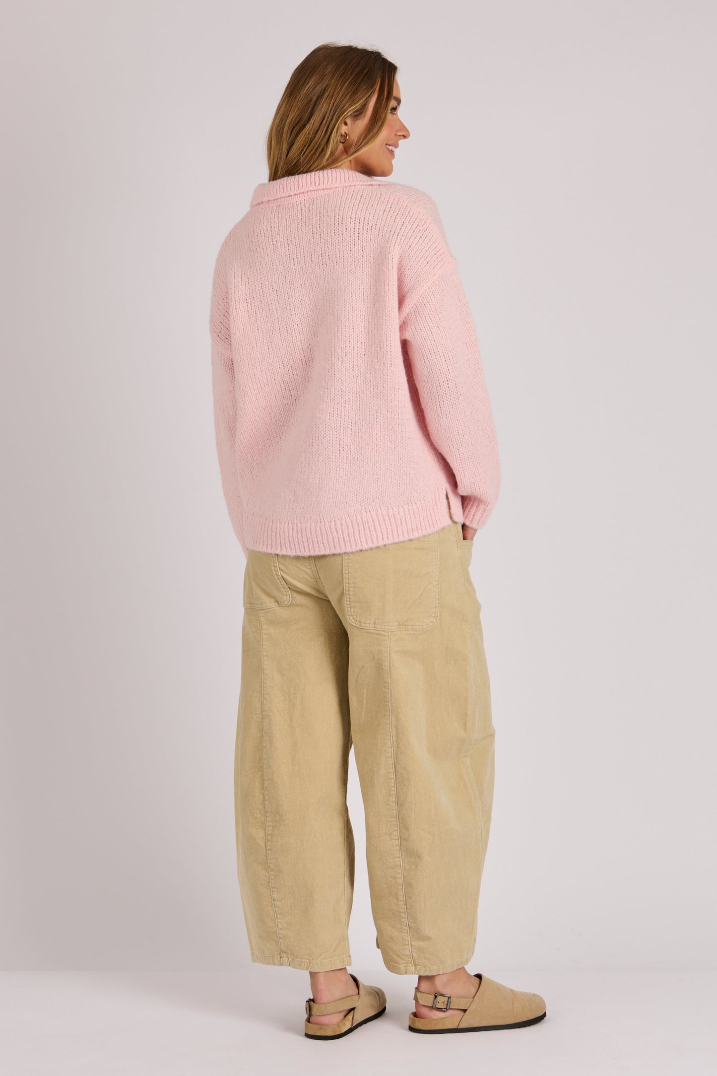 Ellis & Dewey Collared Jumper - Soft Pink