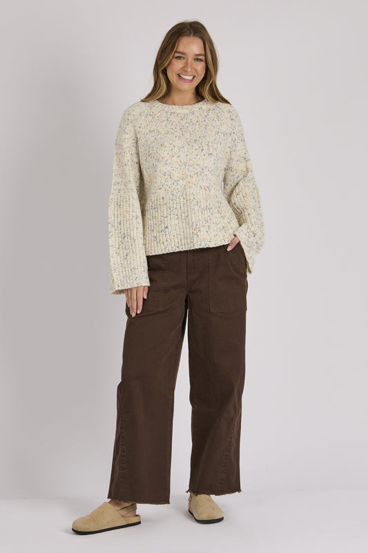 Ellis & Dewey Hem Detail Jumper - Speckled Blue