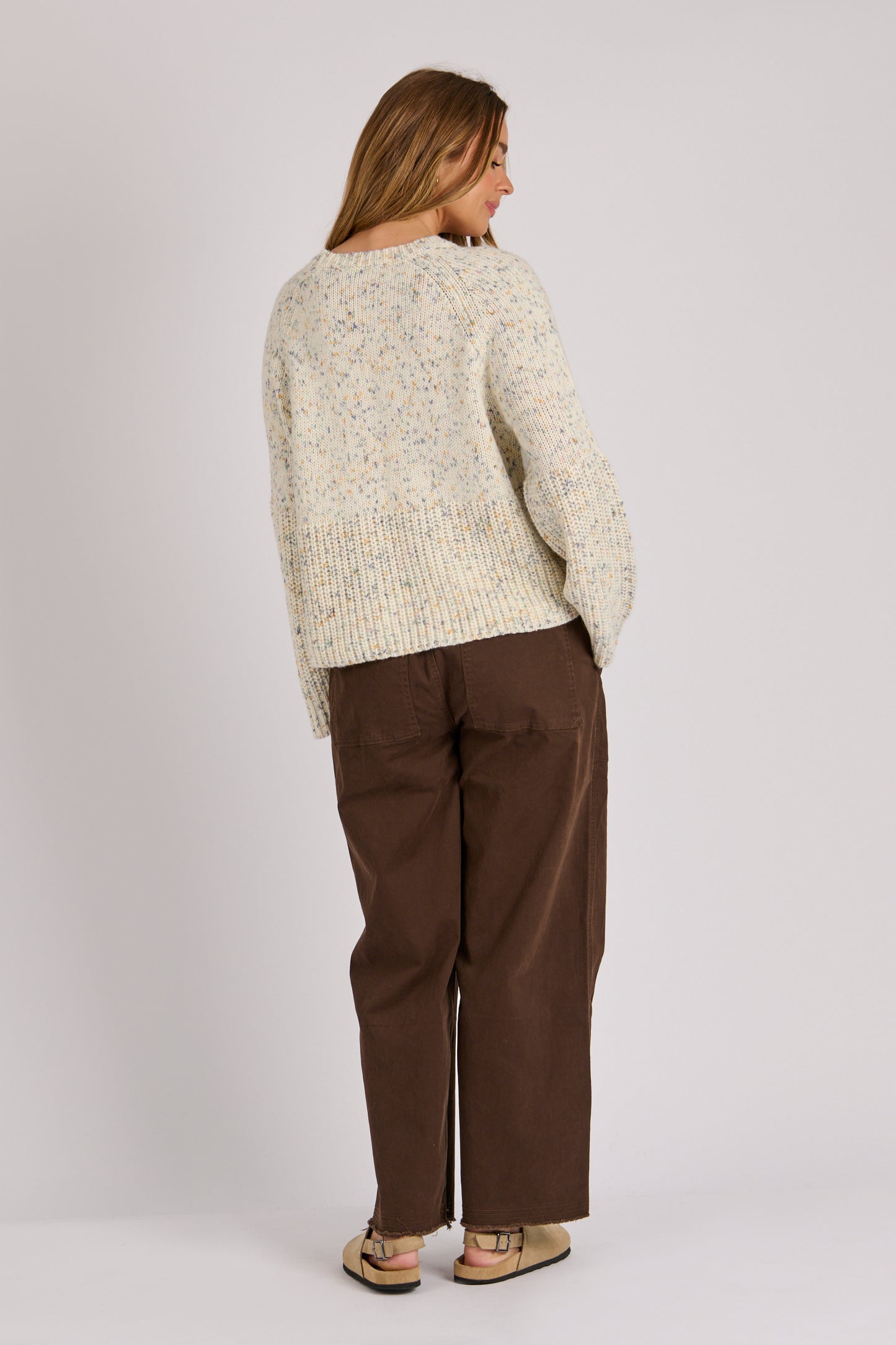 Ellis & Dewey Hem Detail Jumper - Speckled Blue