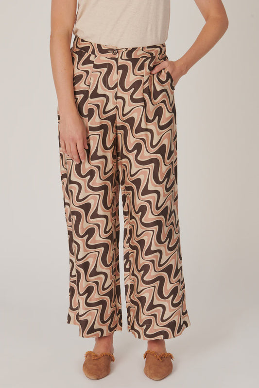 Ellis & Dewey Palazzo Pant Retro Marble Wide Leg