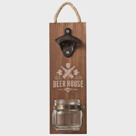 Avanti Beer House Bottle Opener With Jar Cap Catcher