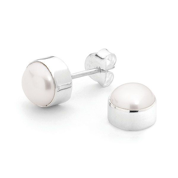 BD Sterling Silver & Pearl Studs