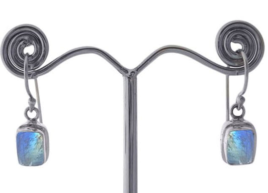BD Sterling Silver & Rectangle Moonstone Earrings