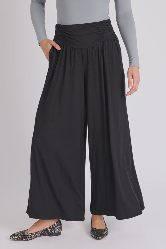 JRNY Waist Detail Wide Leg Pant Black