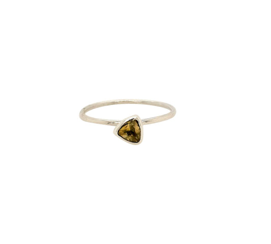 BD Sterling Silver & Trillion Yellow Citrine Ring