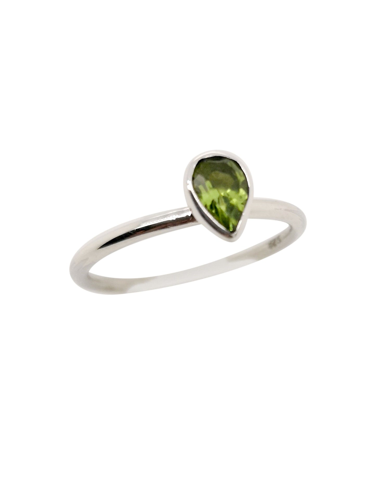 BD Sterling Silver & Pear Peridot Ring