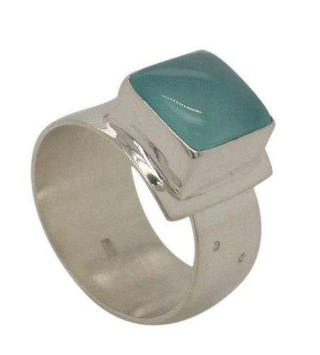 BD Sterling Silver & Green Chalcedony Adjustable Ring