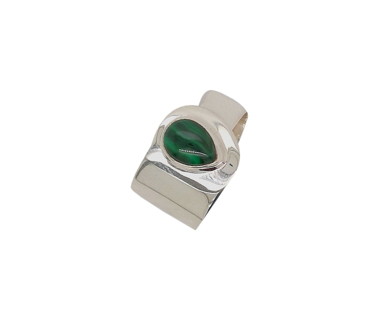 BD Sterling Silver & Malachite Adjustable Ring