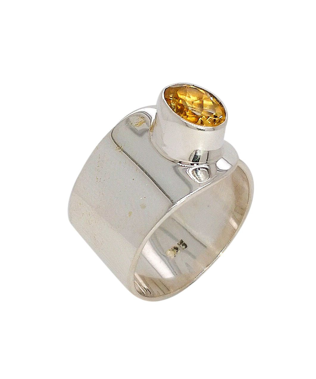 BD Sterling Silver & Yellow Citrine Adjustable Ring