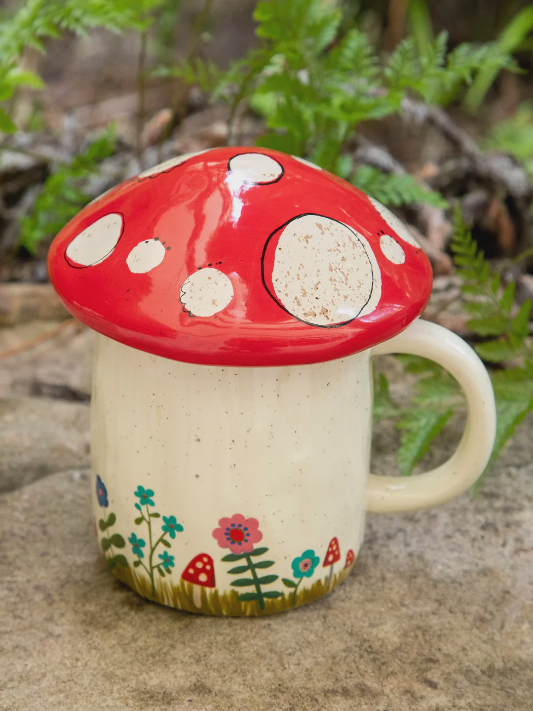 Natural Life Mushroom Mug With Lid Grow Your Own Way