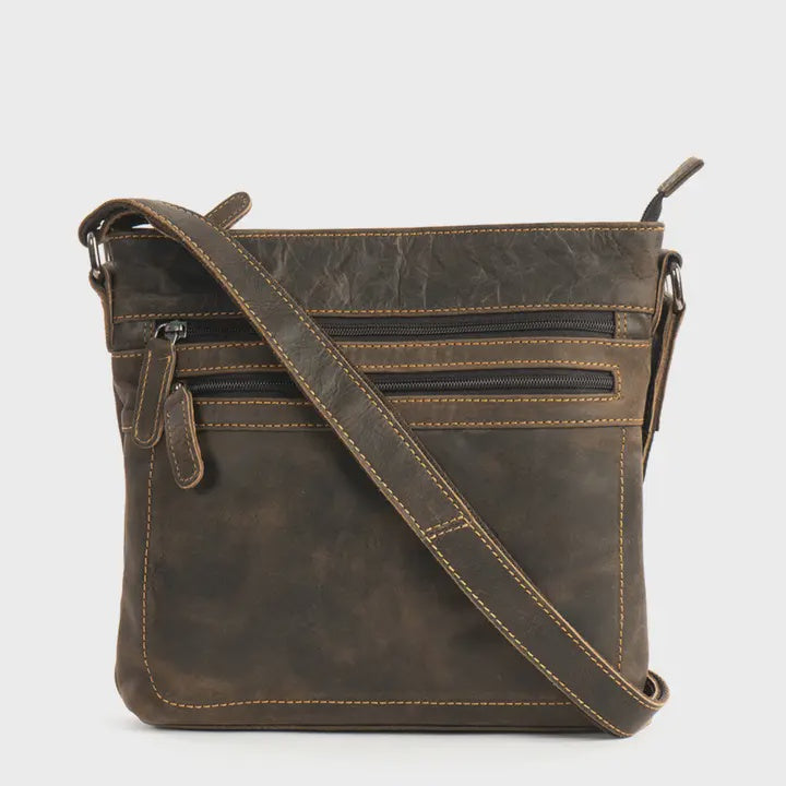 Greenwood Leather Shoulder Bag - Brown