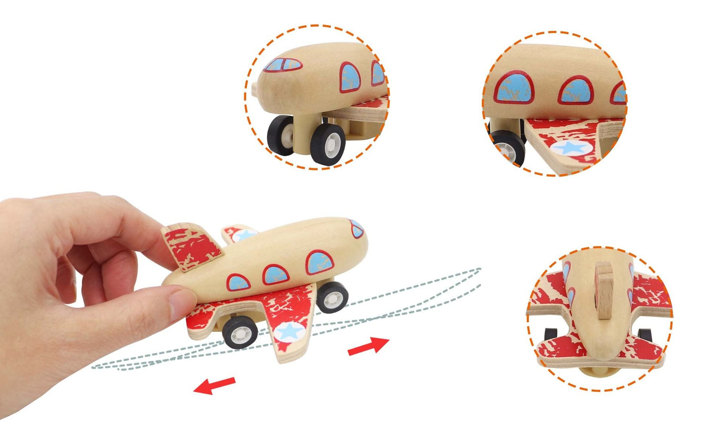 ToysLink Wooden Airplane 3 colours