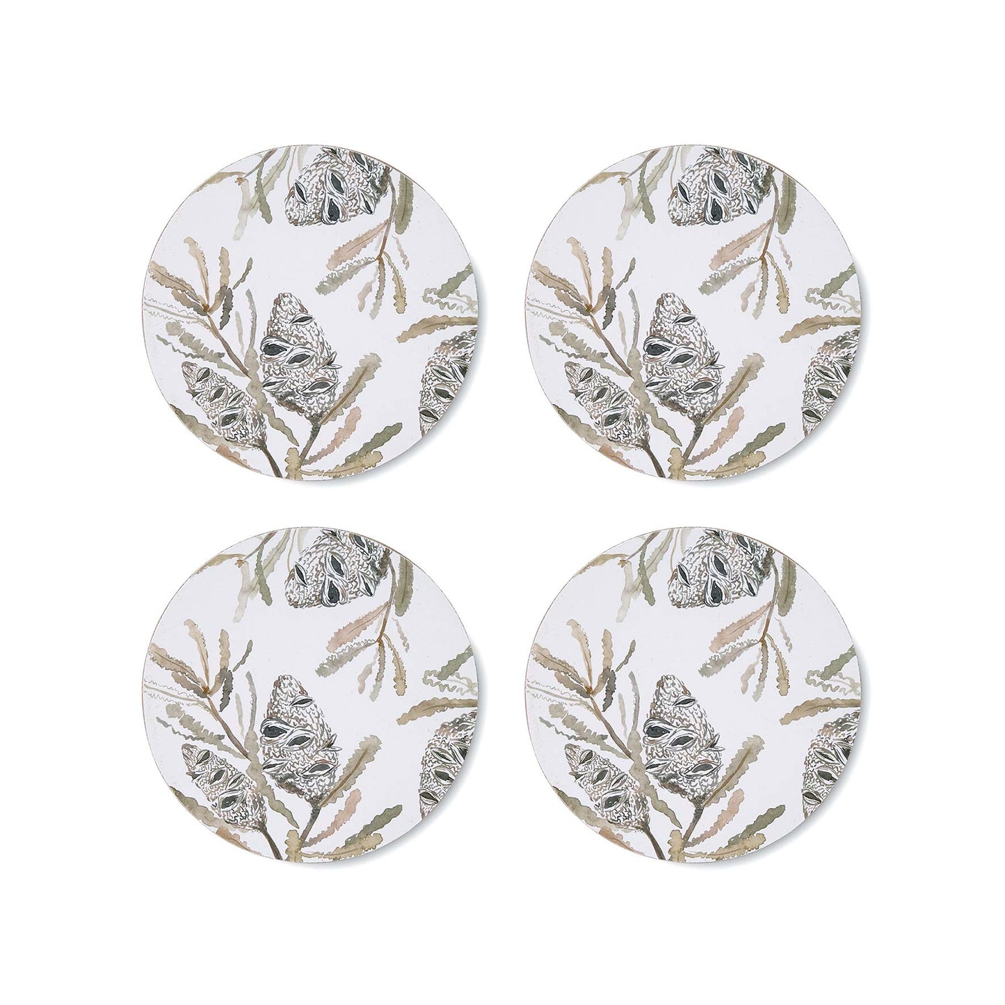 Madras Link Seed Pod Round Coaster Set Of 4