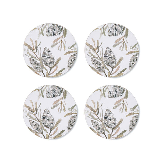 Madras Link Seed Pod Round Coaster Set Of 4