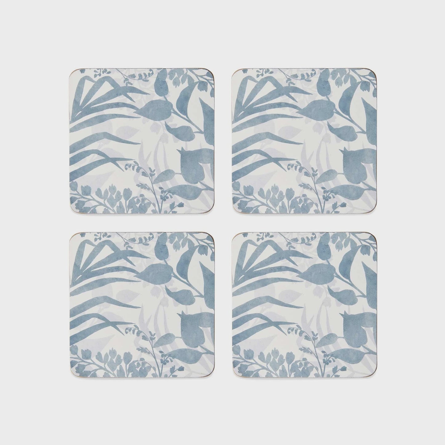 Madras Link Isle Blue Grey Square Coaster Set Of 4