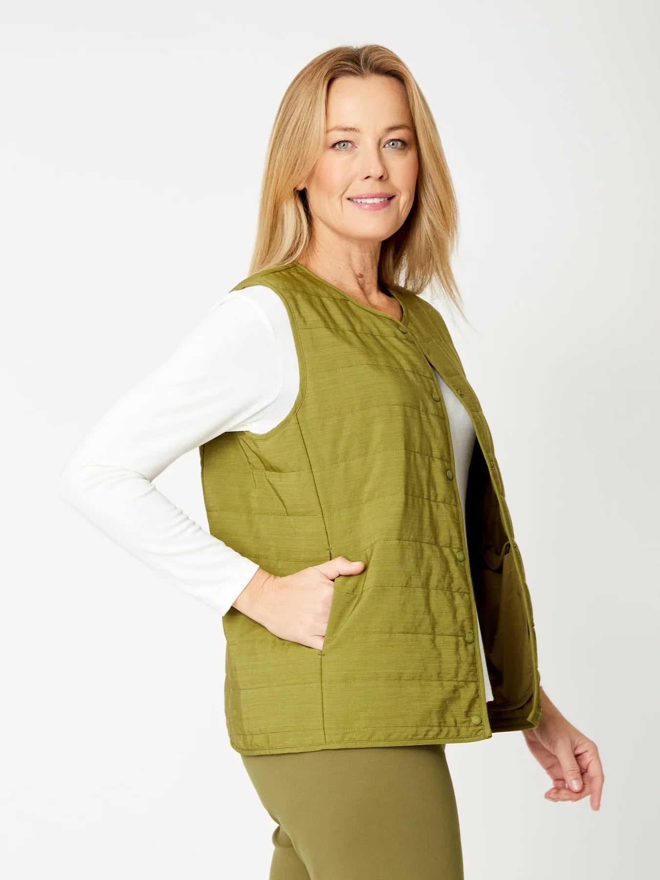 Cordelia St Puffer Vest - Moss