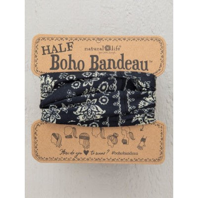 Natural Life Half Boho Bandeau - Black Cream Mandala