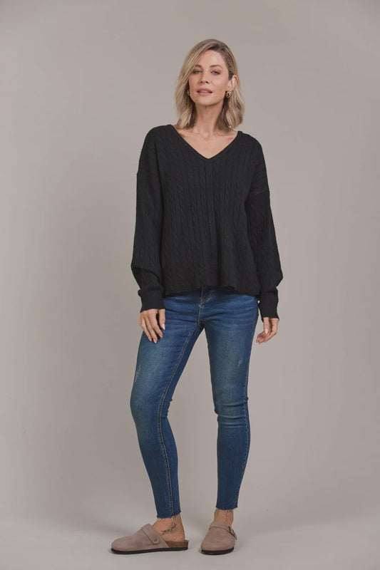 Eb & Ive Palmer Cable Knit - Black