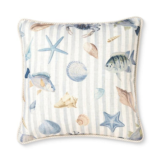 Madras Link Reef Striped Blue Cushsion