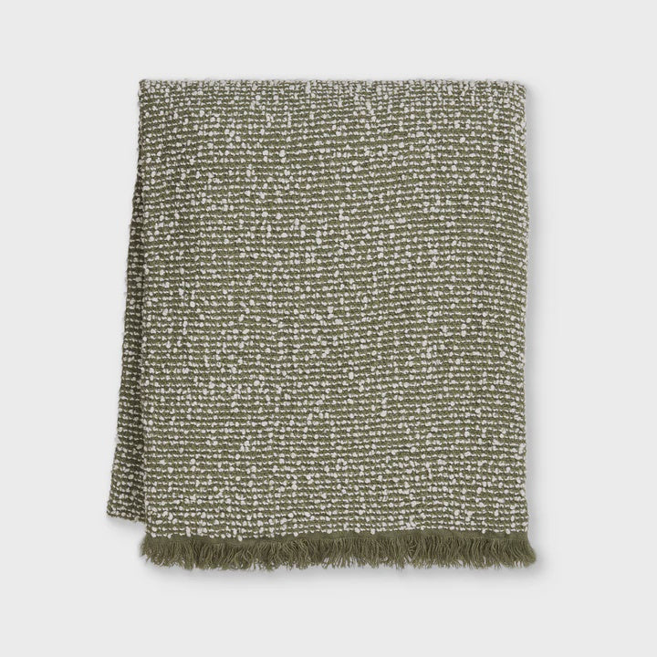Madras Link Clara Woven Throw - Green/Cream
