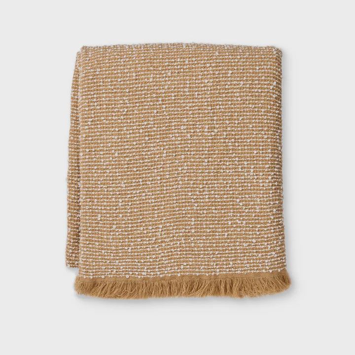 Madras Link Clara Woven Throw - Camel/Cream