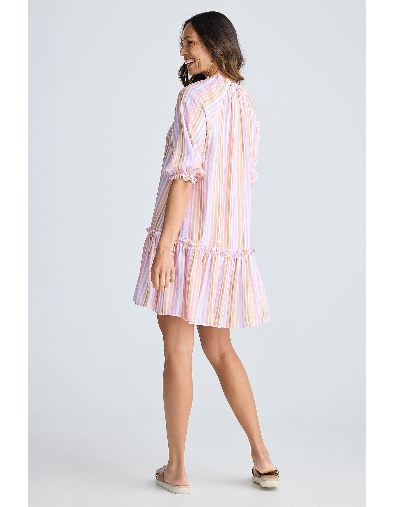 Holiday Avery Mini Dress Painterly Stripe