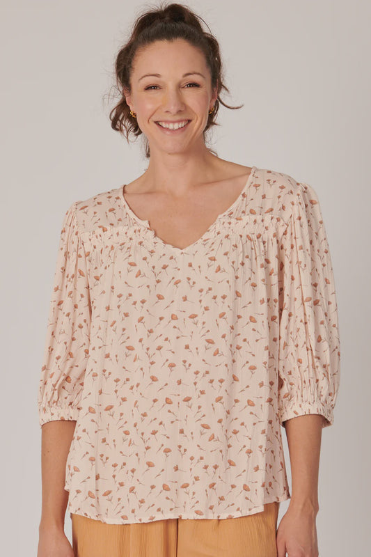 Alessi Yoke Seam Detail Blouse Rose Garden