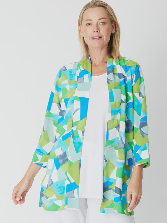 Cordelia St Tropical Long Line Digital Jacket