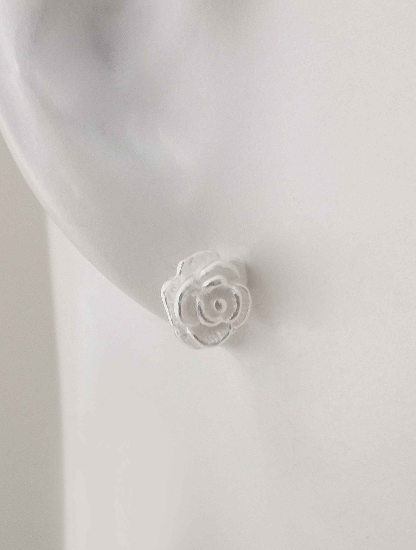 BD Sterling Silver Rose Studs